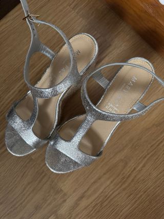 Sandalias esparto plateadas