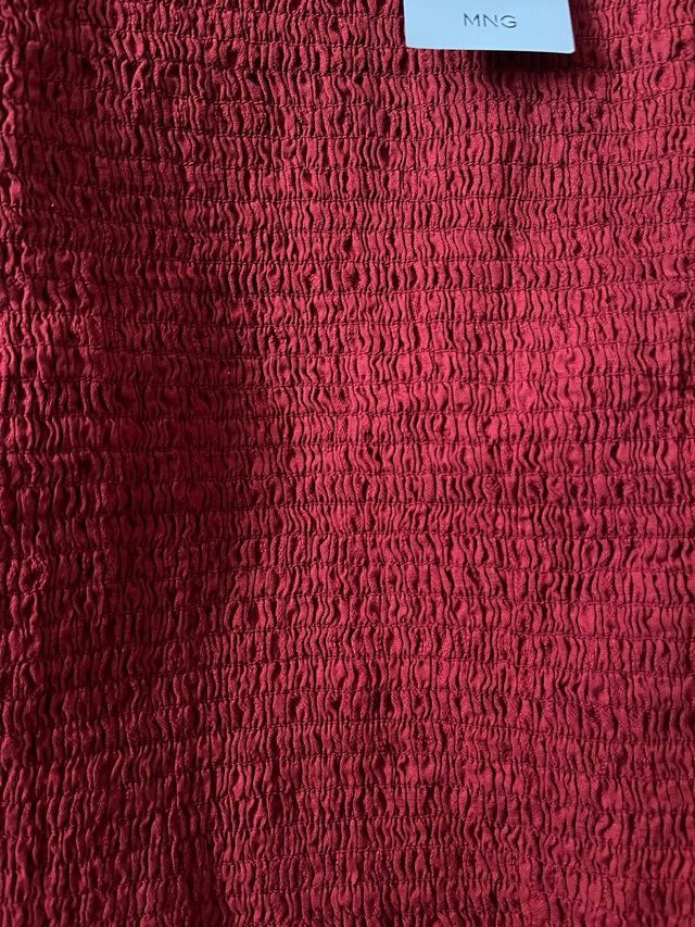 Blusa Mango fruncida algodón M/38/10 nueva