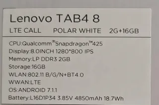 Lenovo TAB4 8 BIANCO