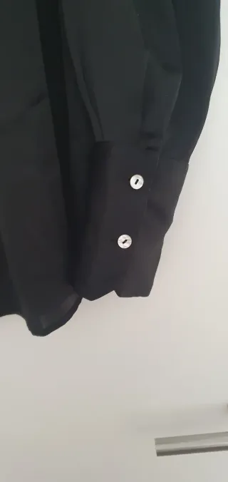 Camisa Zara Negra raso
