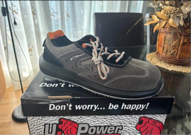 Zapato de seguridad U-Power gris y naranja unisex