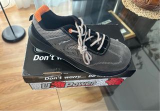 Zapato de seguridad U-Power gris y naranja unisex