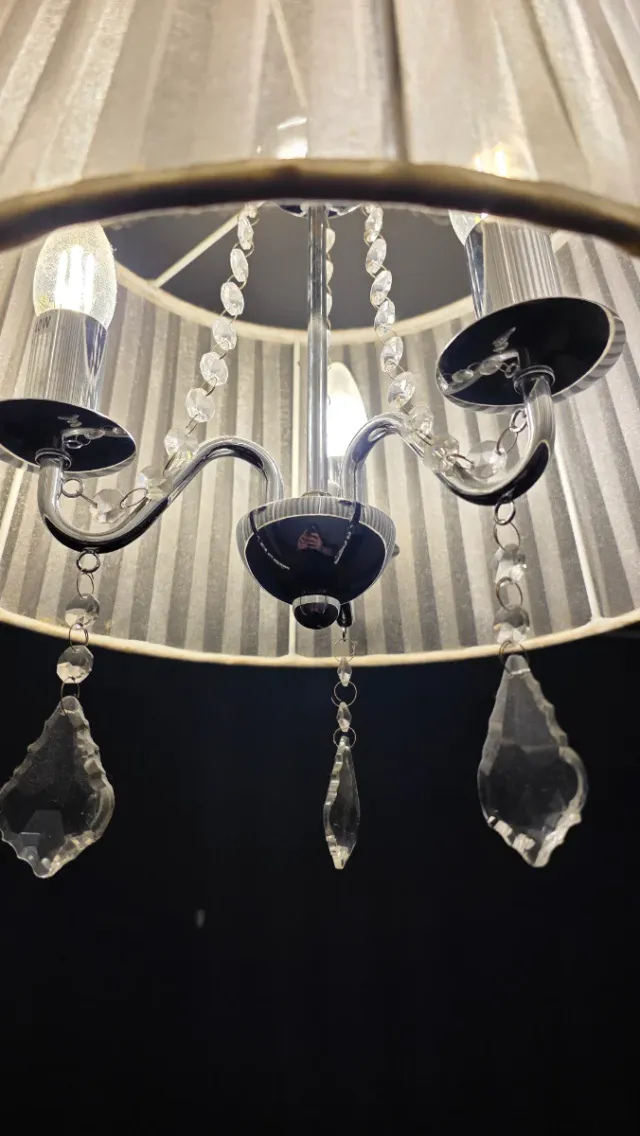 Lámpara de techo moderna tela y cristal