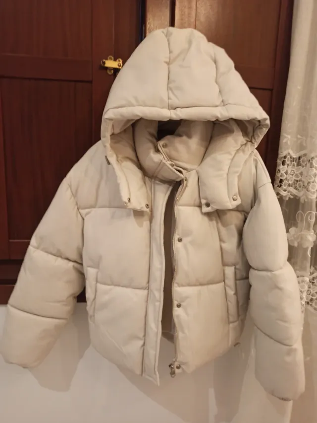 Cazadora Bomber Polipiel Beige Talla M