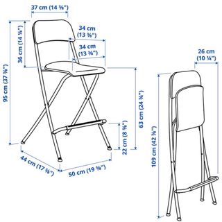 Taburete Alto Plegable Ikea Franklin Blanco
