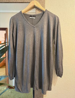 Jersey Mango Gris Manga Larga