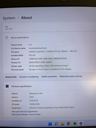 Portátil MSI GE62 Apache Pro