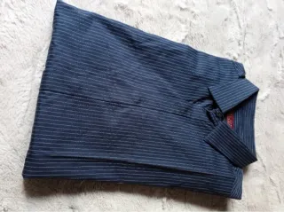 Camisa Zara Rayas Finas Azul Marino