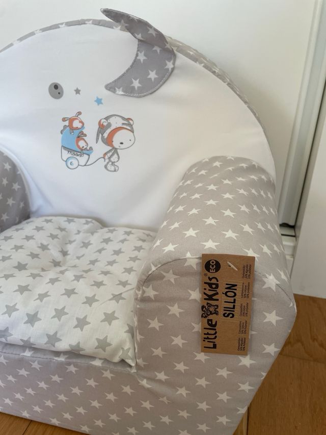 Sillón infantil estrellas gris