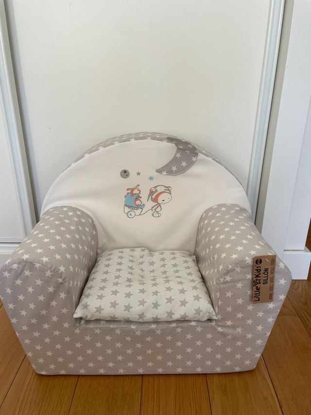Sillón infantil estrellas gris