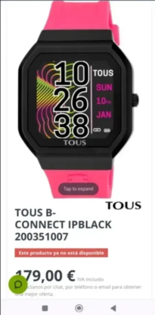 Reloj Tous Smartwatch Negro y Rosa