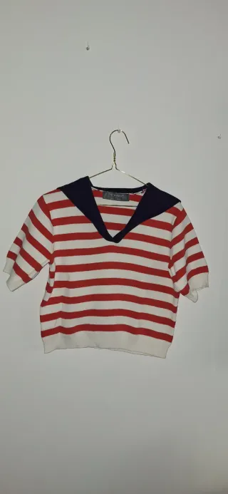 Jersey marinero rayas rojas y blancas