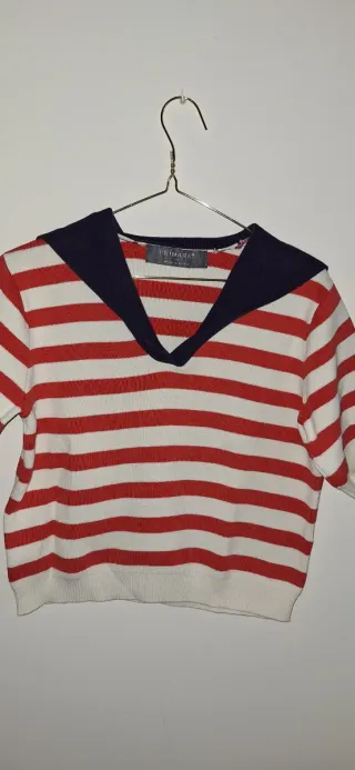 Jersey marinero rayas rojas y blancas