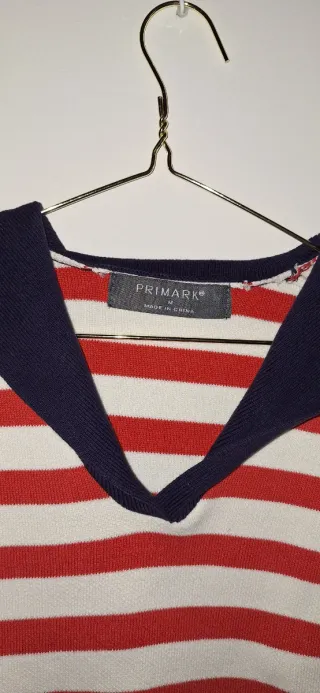 Jersey marinero rayas rojas y blancas