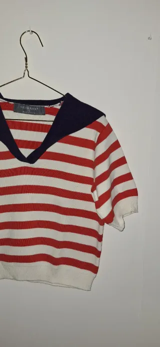 Jersey marinero rayas rojas y blancas