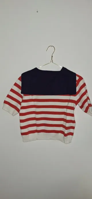 Jersey marinero rayas rojas y blancas