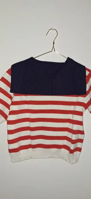 Jersey marinero rayas rojas y blancas