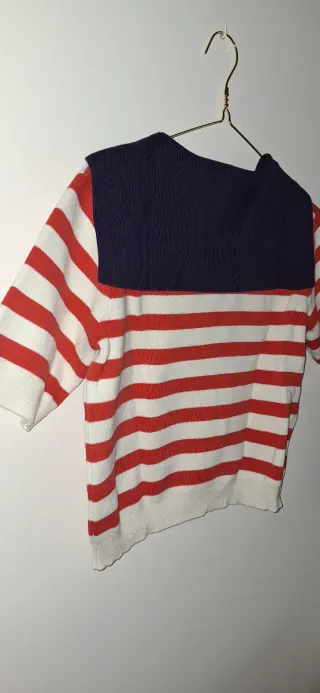 Jersey marinero rayas rojas y blancas