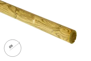 Poste madera torneado trat. Ø8x250cm