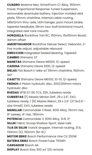 Bicicleta eléctrica Cannondale Moterra Neo 3. Xl