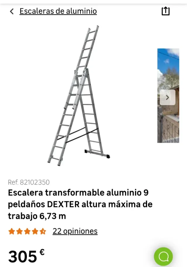 Escalera transformable aluminio 9 peldaños