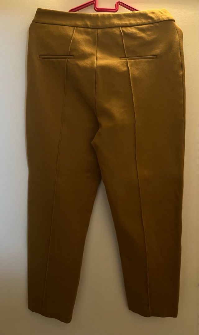 Pantalón Mujer Mostaza Mango