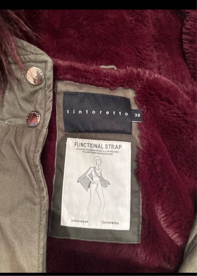 Parka verde Tintoretto con capucha y pelo interior