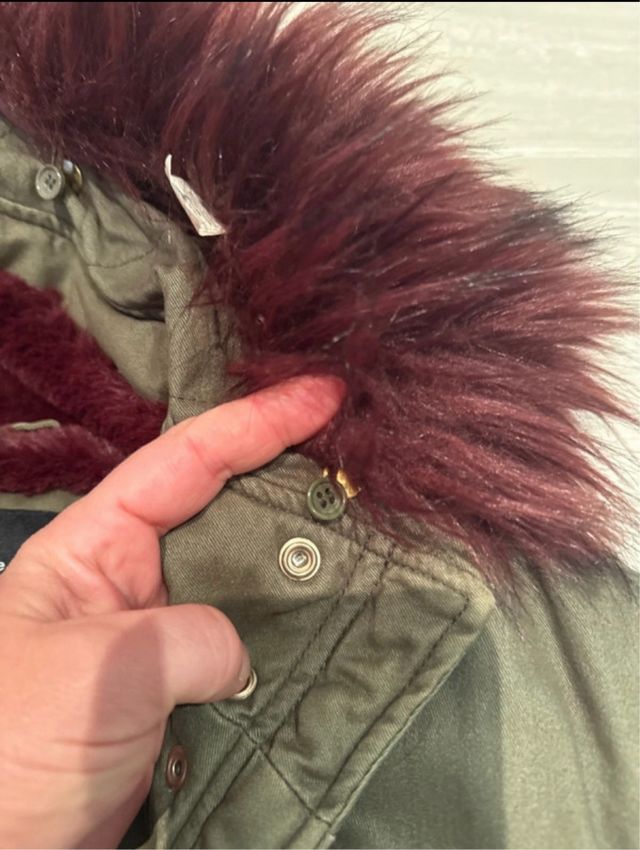 Parka verde Tintoretto con capucha y pelo interior