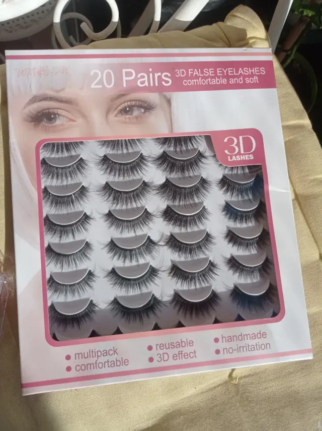 20 Pares Pestañas Postizas 3D