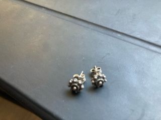 Pendientes plata flor