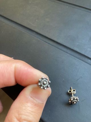 Pendientes plata flor