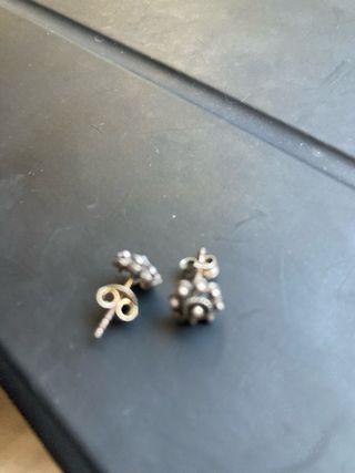 Pendientes plata flor