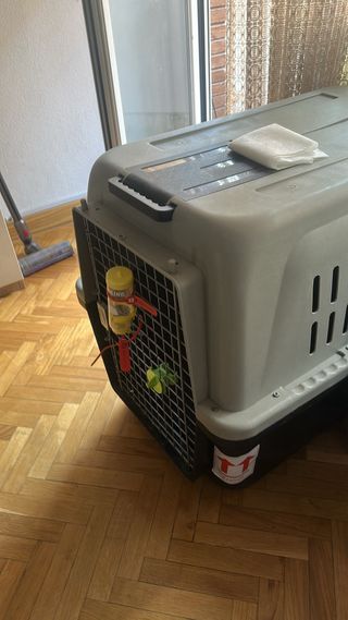 Transportín Perro Grande Negro Gris