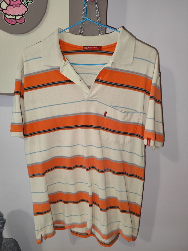Polo Rayas Naranja Hombre Talla L MSN