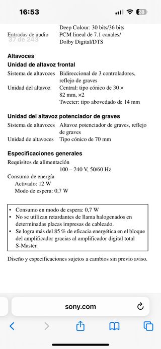 Barra de Sonido Sony SU-B400S - Sin Abrir.