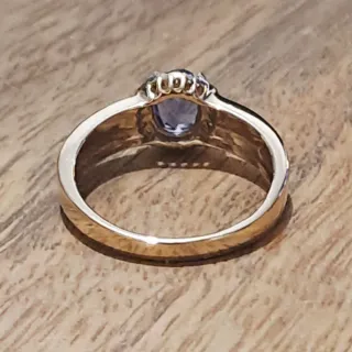 Anillo Oro Tanzanita y Diamantes