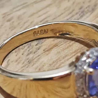 Anillo Oro Tanzanita y Diamantes
