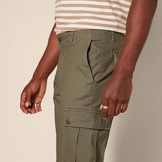 Pantalón Cargo Slim Fit Elástico Verde