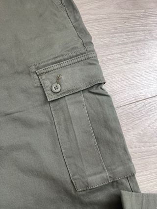 Pantalón Cargo Slim Fit Elástico Verde