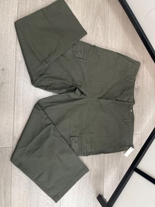 Pantalón Cargo Slim Fit Elástico Verde