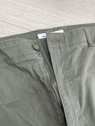Pantalón Cargo Slim Fit Elástico Verde