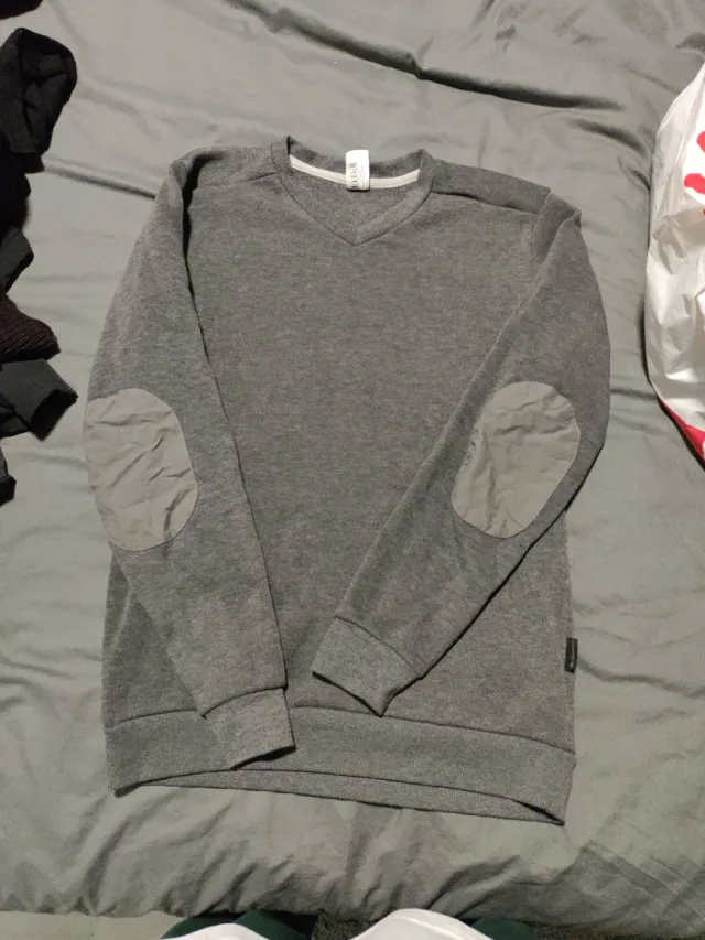 Jersey gris con parches en codos Talla L