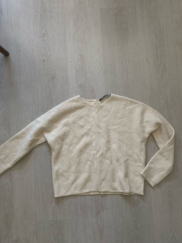 Jersey blanco de punto fino