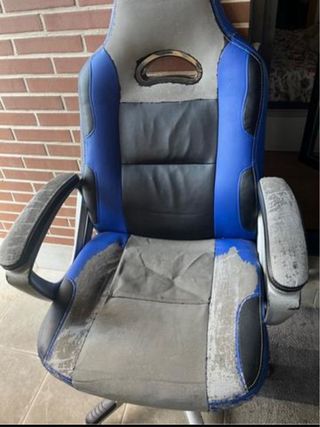 Silla de escritorio azul y gris