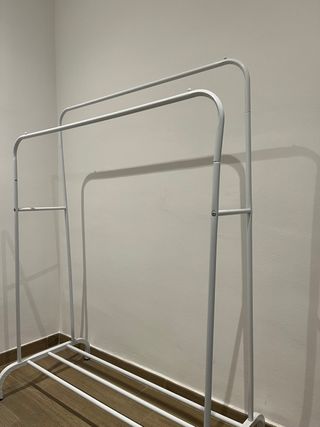 Appendiabiti a Burro Doppio in Metallo Bianco