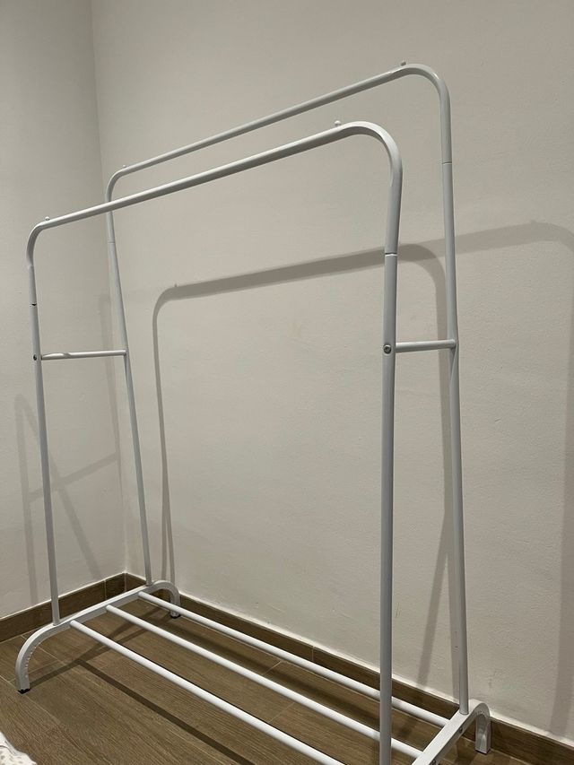 Appendiabiti a Burro Doppio in Metallo Bianco