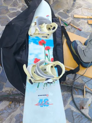 Conjunto Snowboard: Tabla, Botas y Fijaciones