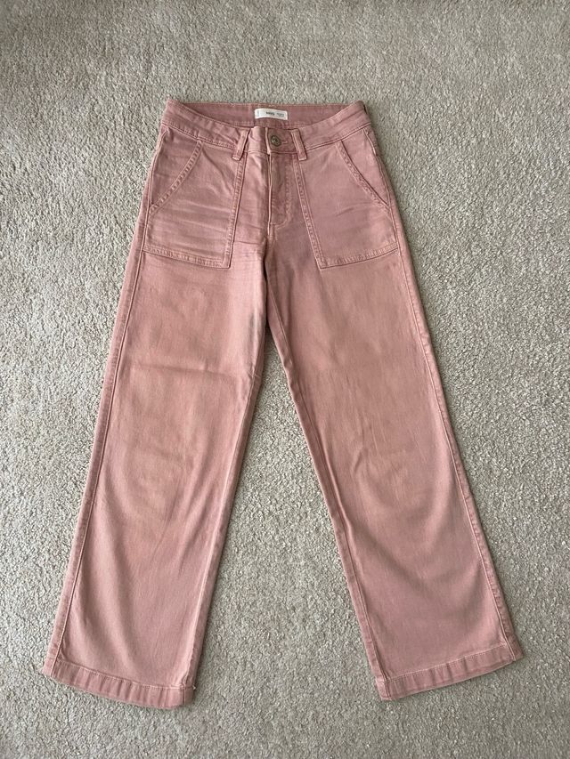 Pantalón Mango Teen Talla 32 Rosa