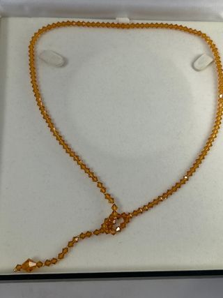Collar de cristal naranja y oro