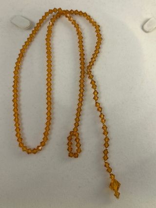 Collar de cristal naranja y oro